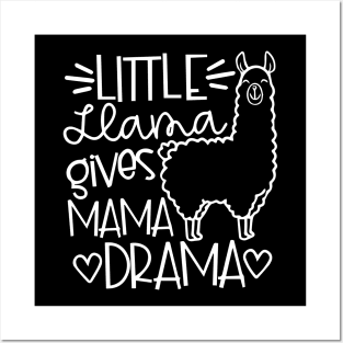 Funny Little Llama Gives Mama Drama Posters and Art